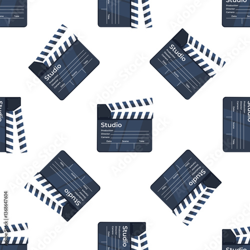 Movie Clapperboard Pattern Symbolizing Film Production and Direction