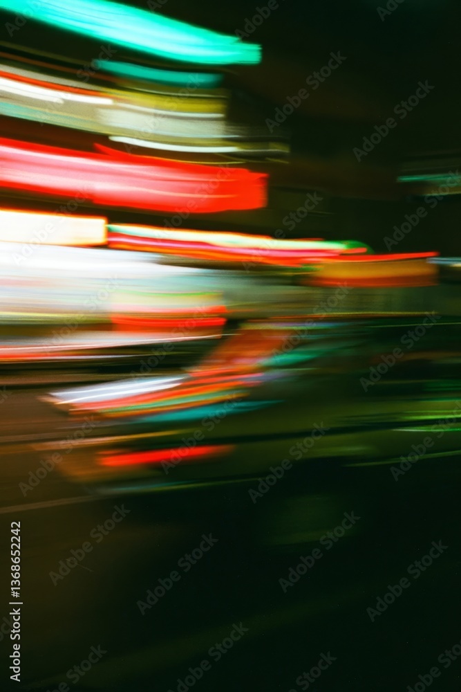 Abstract night city lights captured through motion blur, creating vibrant streaks of color against dark backgrounds. Abstract night city lights captured through motion blur, creating vibrant streaks of color against dark backgrounds.