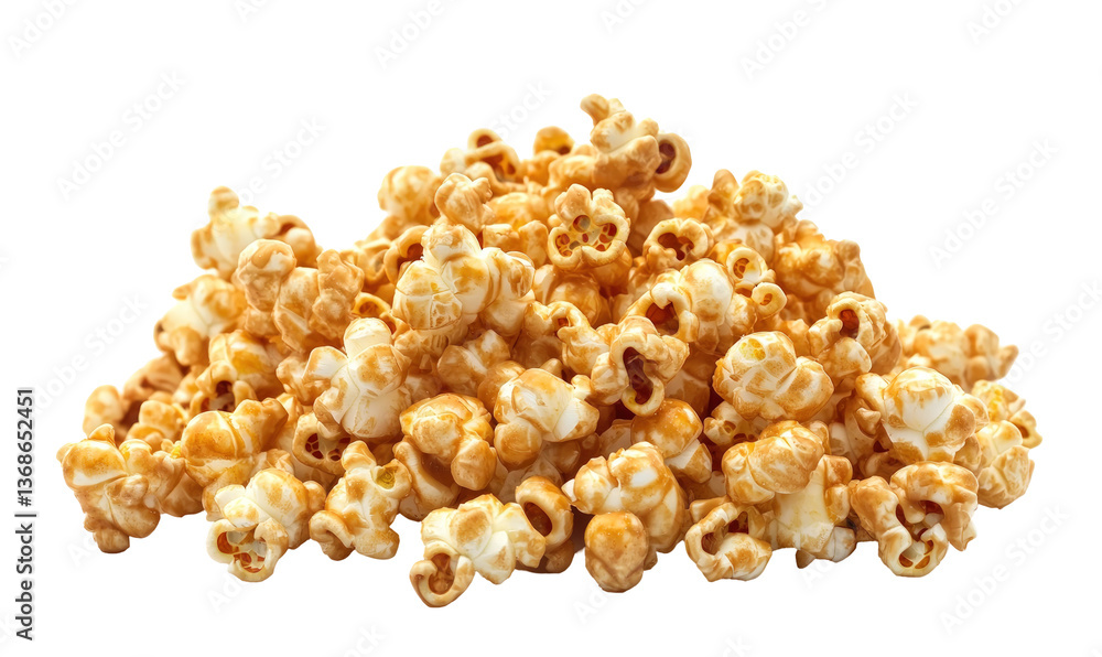 Caramel Popcorn Pile on transparent background for Food Advertising Caramel Popcorn Pile on transparent background for Food Advertising