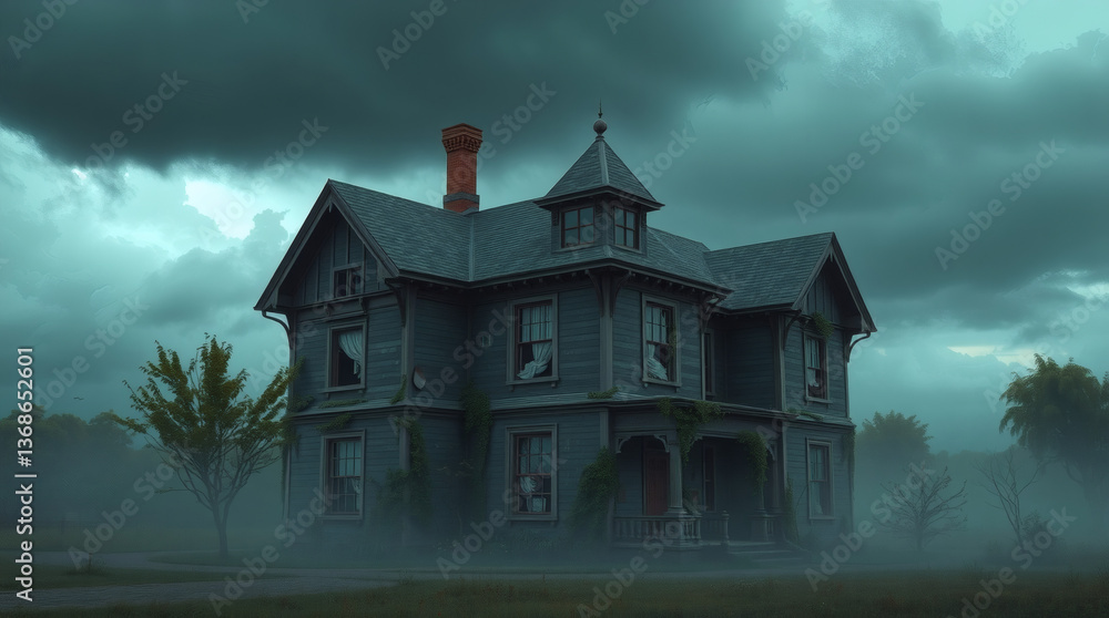 abandoned house with mystical atmosphere abandoned house with mystical atmosphere