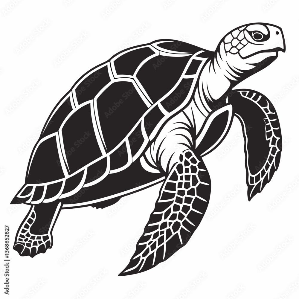 Fototapeta premium sulcata tortoise black silhouette icon vector