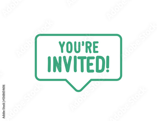 You're Invited!. Badge, icon, logo vector design illustration on white background