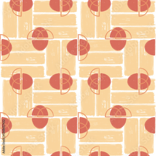 Mix and match geometric shapes seamless pattern