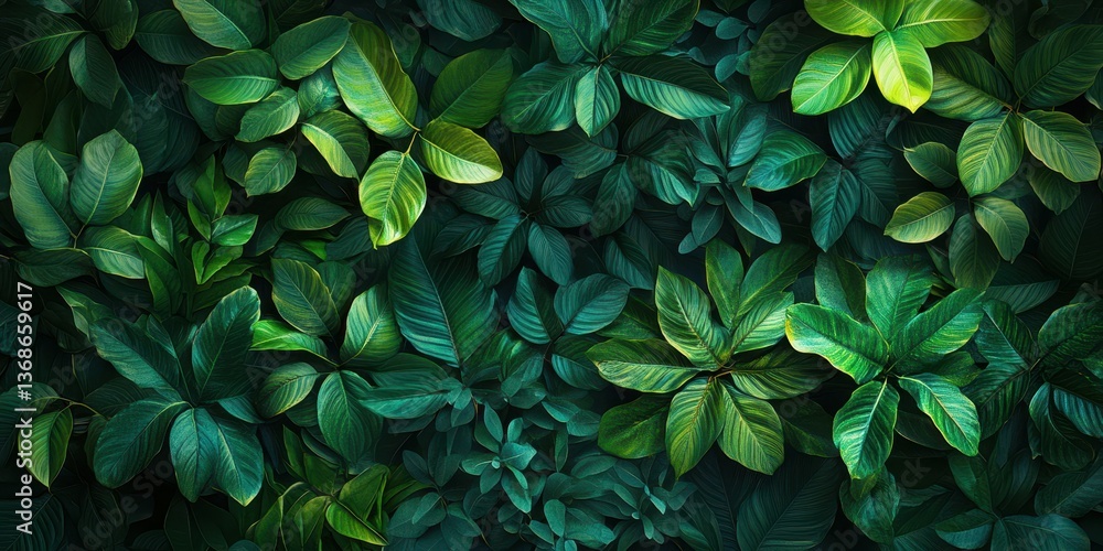 Lush green foliage creates a vibrant natural carpet in a tropical environment on a sunny day Lush green foliage creates a vibrant natural carpet in a tropical environment on a sunny day