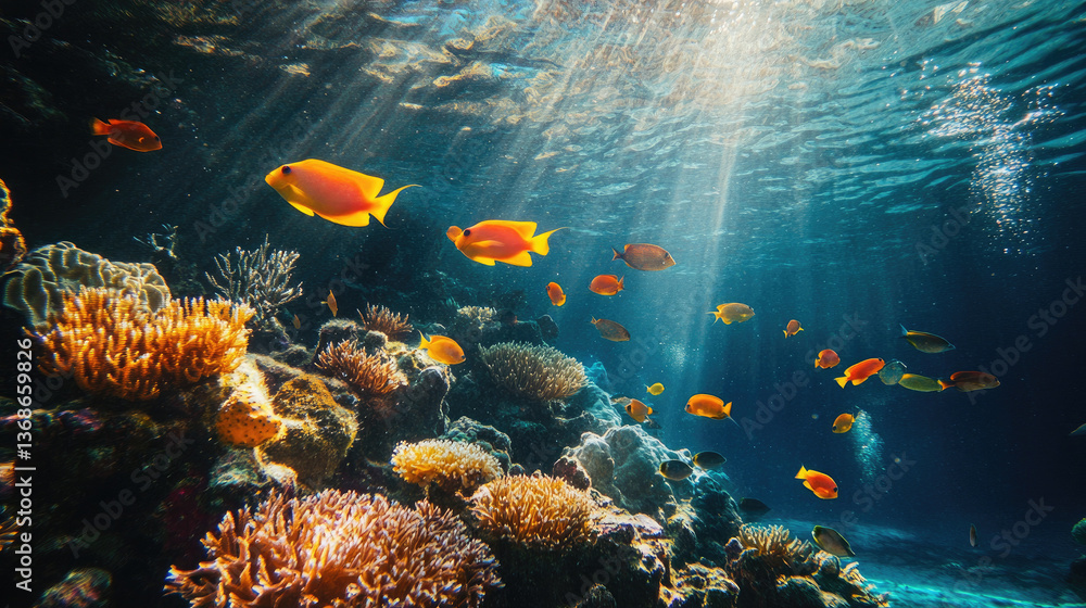 Naklejka premium coral reef in aquarium