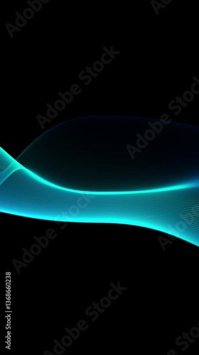 Abstract simple dynamic blue wave with glowing line on a dark background, perfect for Network communication wave signal digital tech, innovation, and creative futuristic concepts, 4k motion video