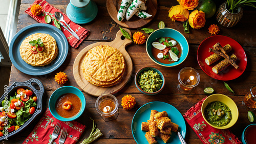 Vibrant Cinco de Mayo Feast Isolated on Transparent Background for Social Media and Culinary Marketing photo