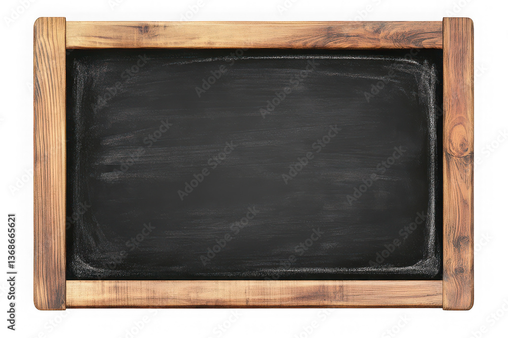 Horizontal black chalkboard with a wooden frame Horizontal black chalkboard with a wooden frame