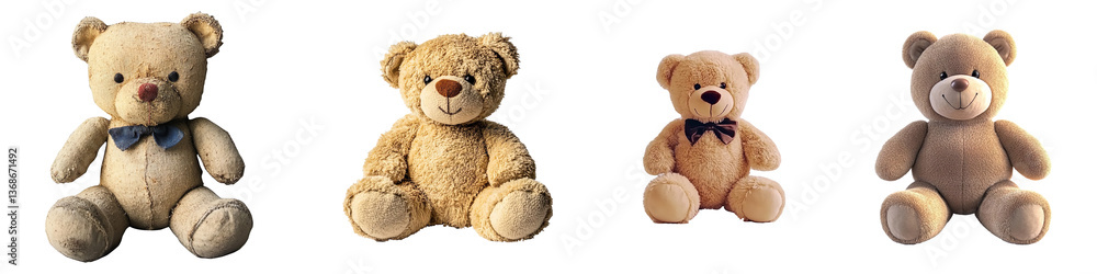 Set of teddy bear toy cutoutIsolated teddy bear isolated on transparent background Set of teddy bear toy cutoutIsolated teddy bear isolated on transparent background