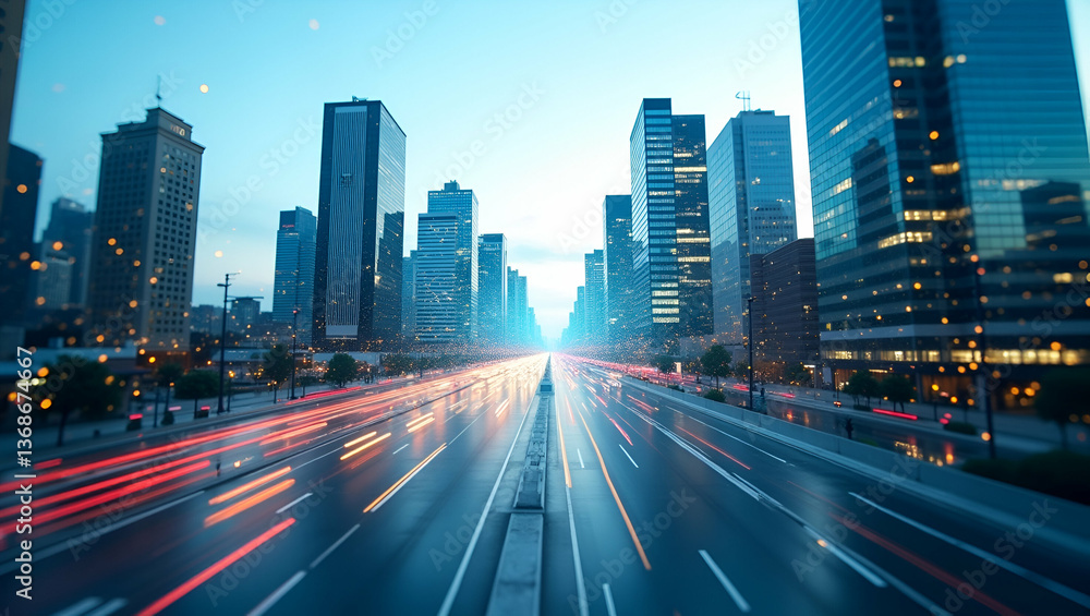 3D Flat Icon: Top View Cityscape with Smart Traffic Systems for Advanced Urban Mobility 3D Flat Icon: Top View Cityscape with Smart Traffic Systems for Advanced Urban Mobility
