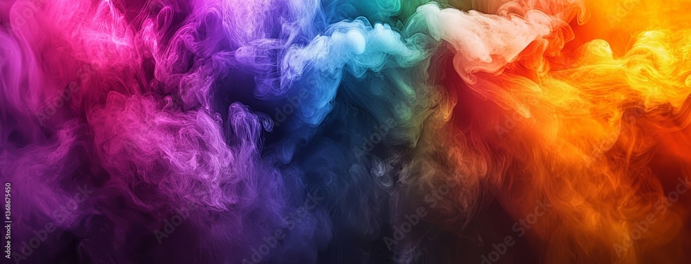 Fototapeta premium An artistic display of vibrant smoke billowing into the dark.