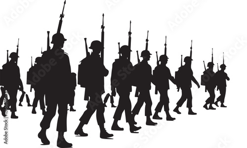 american  Military Silhouettes Vector Bundle