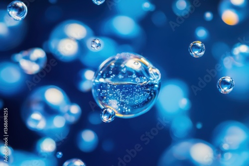 Wallpaper Mural Scientific abstract background showcasing cell membrane, molecular structures, and water bubbles in detail Torontodigital.ca