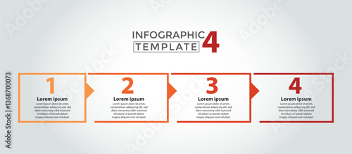 4, Infographic process design template. Timeline concept with 4 process steps. Can be used for workflow layout, Presentation, diagram, banner, Vector illustration with 4 square options one color