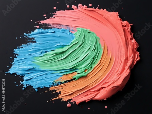 Abstract pastel paint swirl.