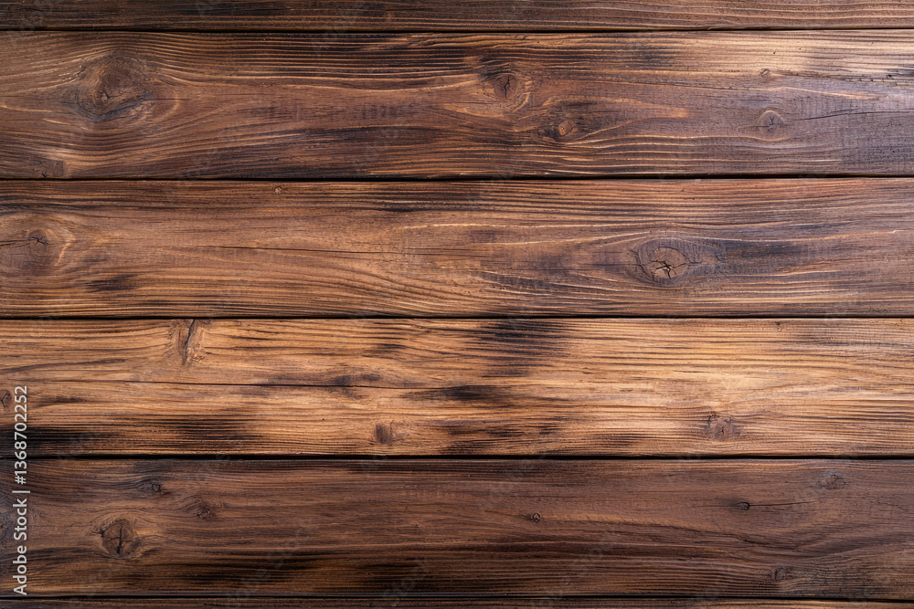 Naklejka premium Rich, dark brown wood planks forming a rustic, textured background with a warm, inviting feel.