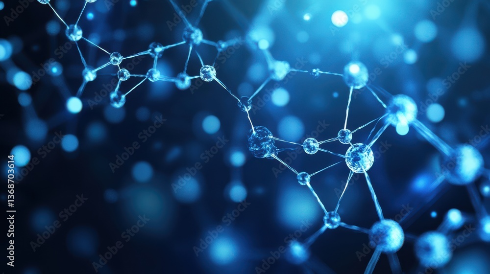 Abstract Molecular Structure Blue Network, Science, Technology, Connection, Background Abstract Molecular Structure Blue Network, Science, Technology, Connection, Background