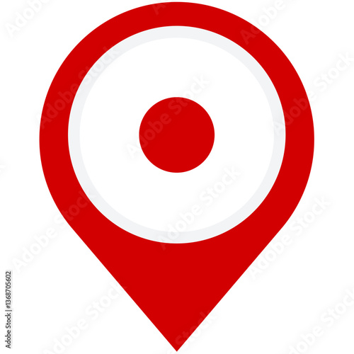 A vibrant red location marker symbolizing global connection and adventure, a bold graphic design with simple, clean lines. Free Download A vibrant red location marker symbolizing global connection and adventure, a bold graphic design with simple, clean lines. - GFXLoad