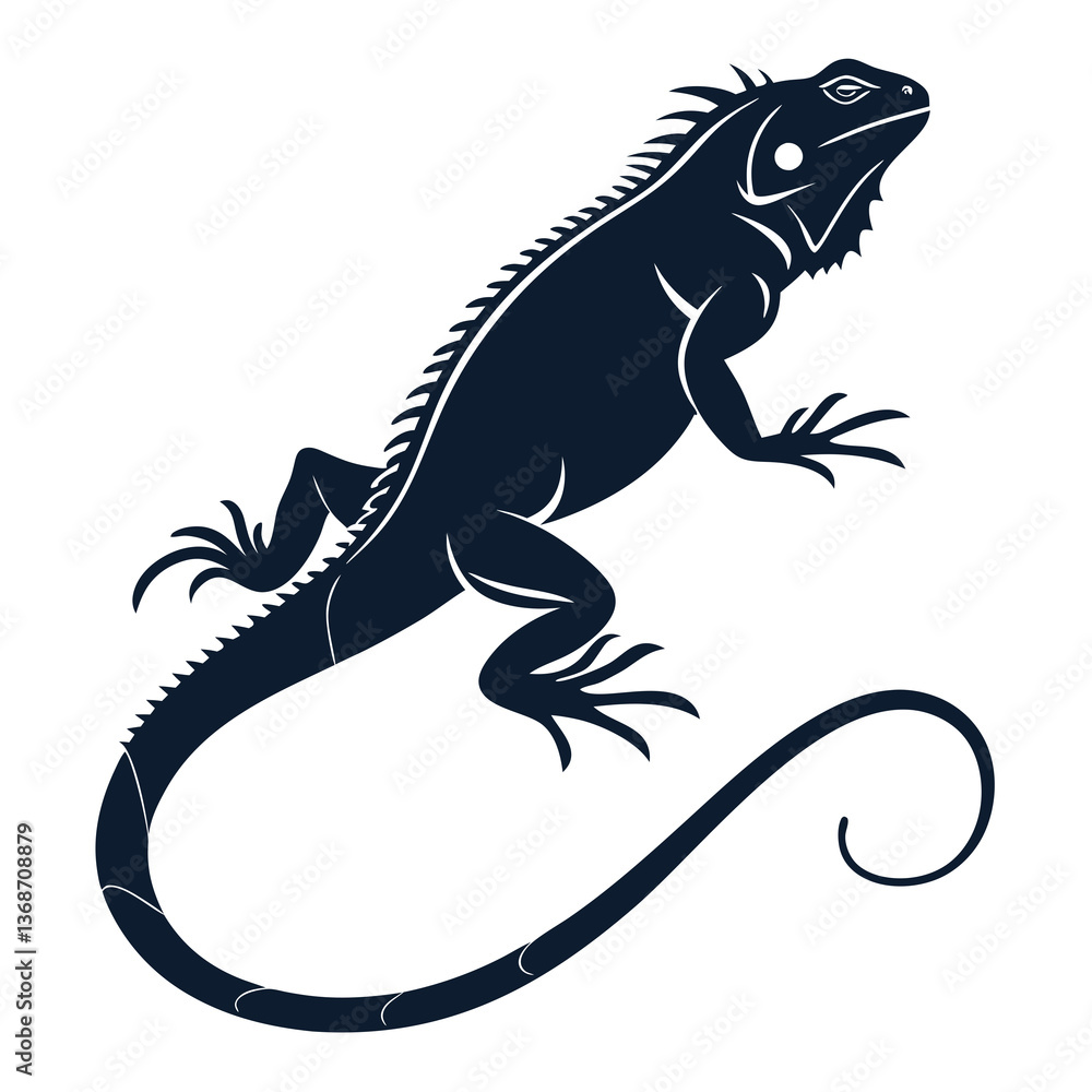 Fototapeta premium Iguana silhouette icon vector