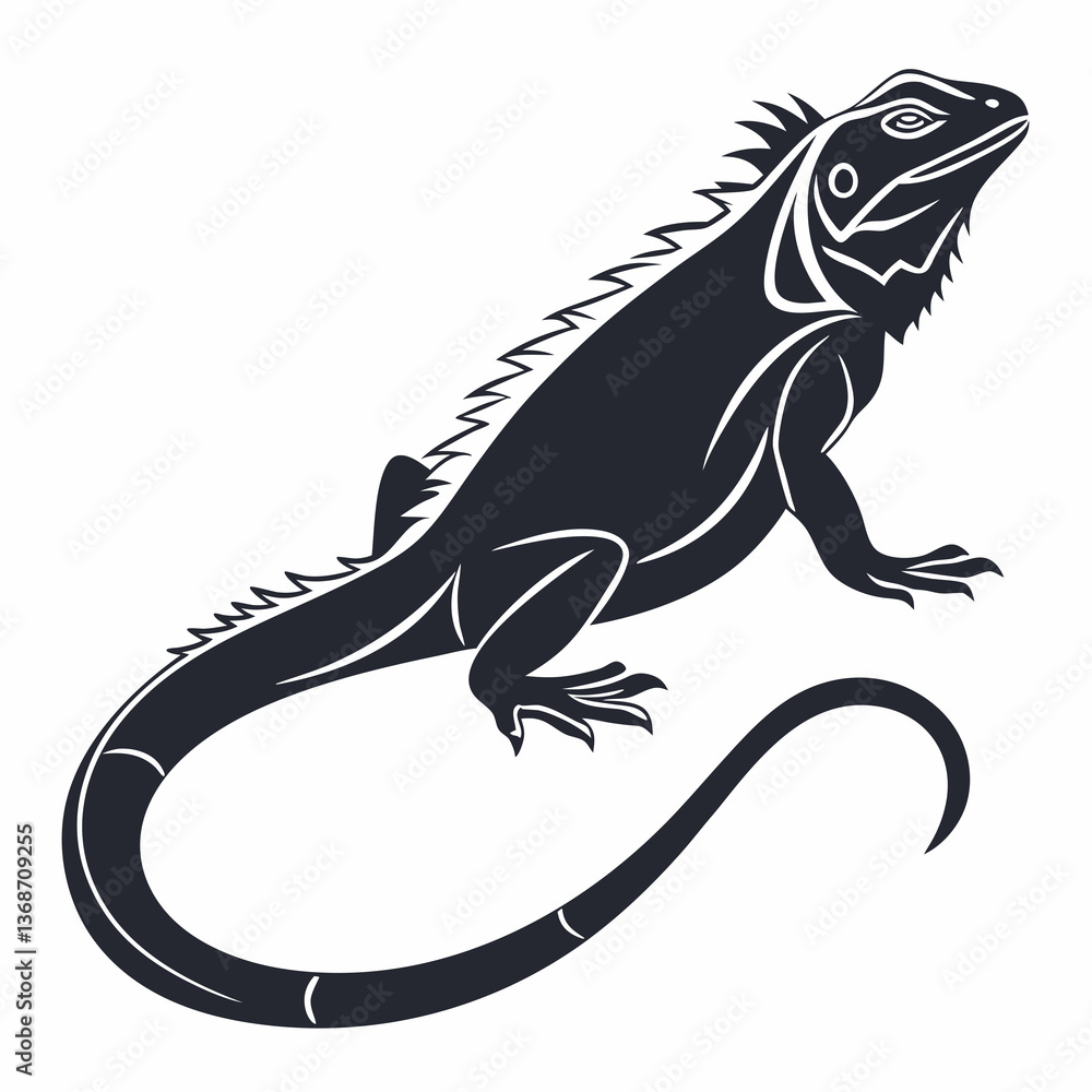 Iguana silhouette icon vector Iguana silhouette icon vector