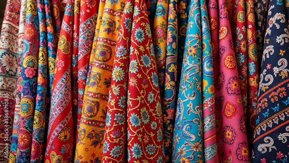 Vibrant Handcrafted Textile with Intricate Embroidery Patterns Isolated on Transparent Background for Marketing and Design Use Vibrant Handcrafted Textile with Intricate Embroidery Patterns Isolated on Transparent Background for Marketing and Design Use