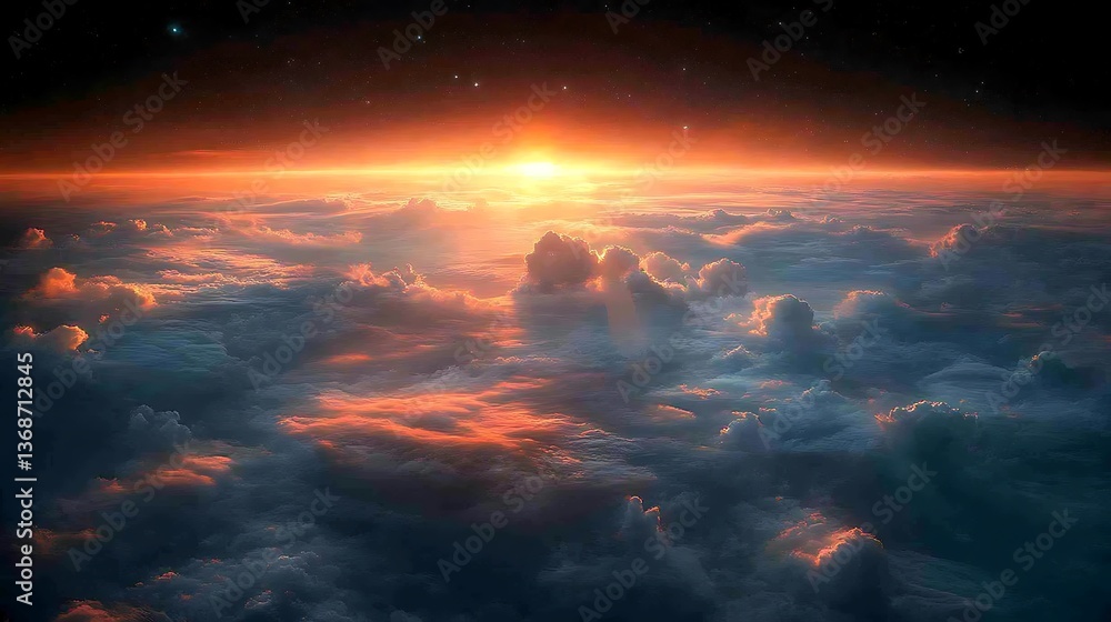 Sunrise above a sea of clouds. Sunrise above a sea of clouds.