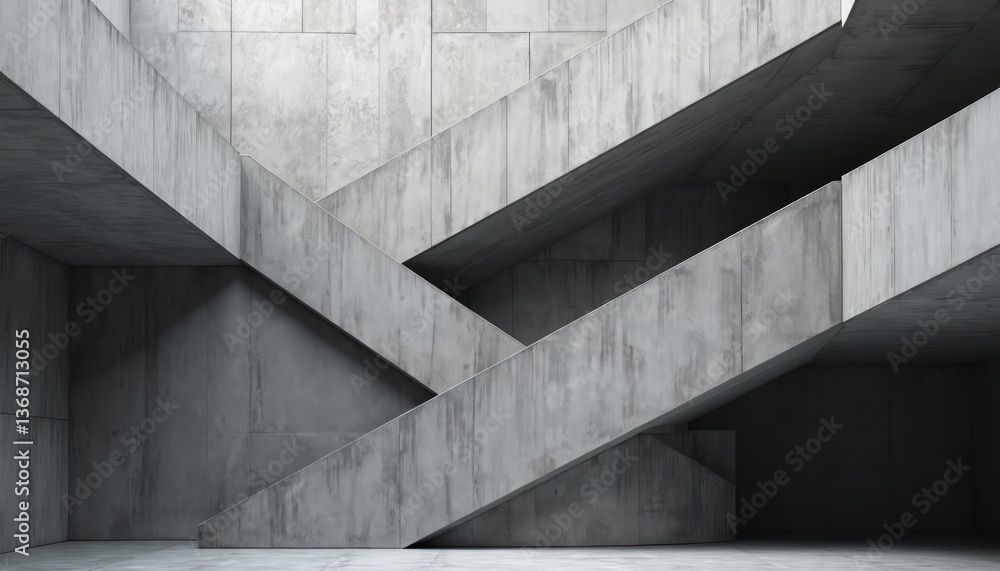 Modern concrete architecture abstract background. Geometric lines create modern design. Minimalist urban structure. Abstract industrial background for architecture project product presentation. Modern concrete architecture abstract background. Geometric lines create modern design. Minimalist urban structure. Abstract industrial background for architecture project product presentation.