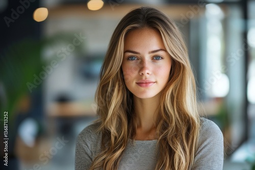 Wallpaper Mural Portrait of a young business woman in an office Torontodigital.ca
