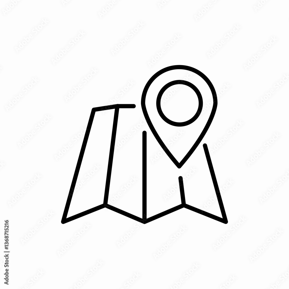 Navigation map route icon vector sign Navigation map route icon vector sign