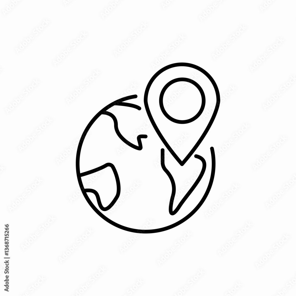 World location map icon vector sign World location map icon vector sign