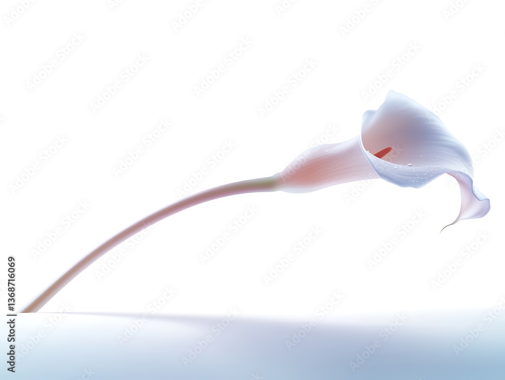 Obraz premium A single elegant white flower reaching with graceful form and detail