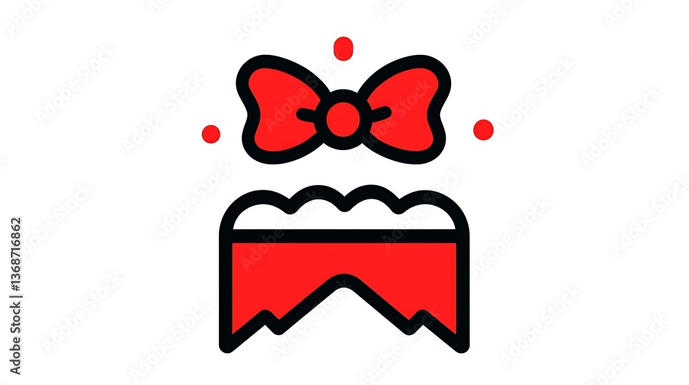 A minimalist illustration of a bow and decorative clothing piece A minimalist illustration of a bow and decorative clothing piece