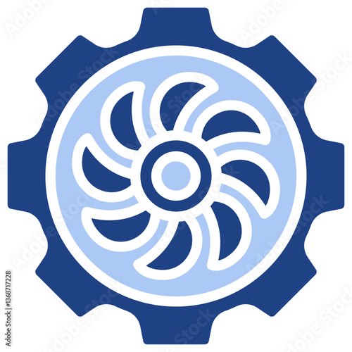 Turbines Flat Blue Icon