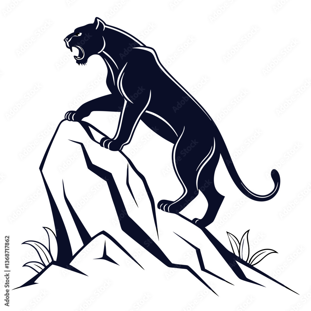 Obraz premium Jaguar silhouette icon vector