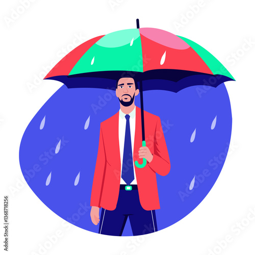 A flat style illustration showing resilient leadership