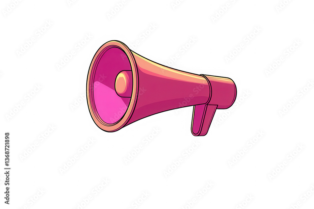 Pink megaphone isolated on transparent background symbol Pink megaphone isolated on transparent background symbol