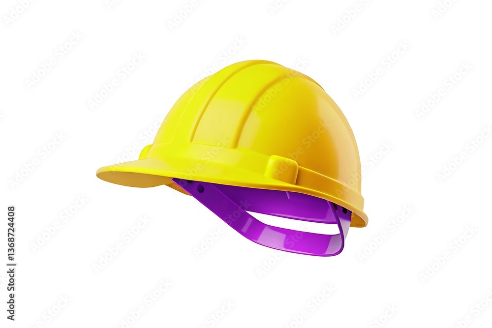 Fototapeta premium Yellow construction hard hat isolated on white background