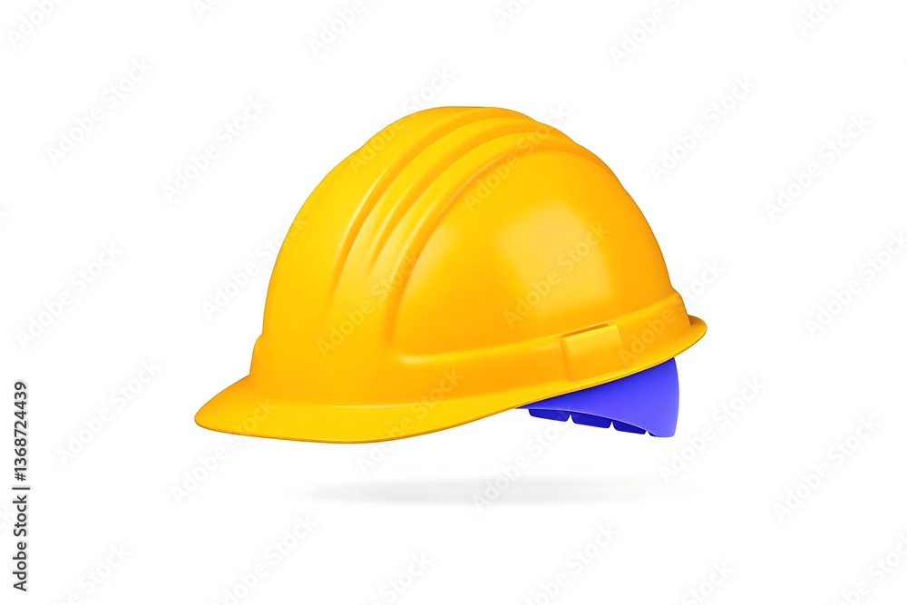 Fototapeta premium Yellow construction hard hat isolated on white background