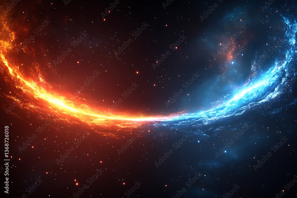 Fototapeta premium Cosmic Fire & Ice Encounter