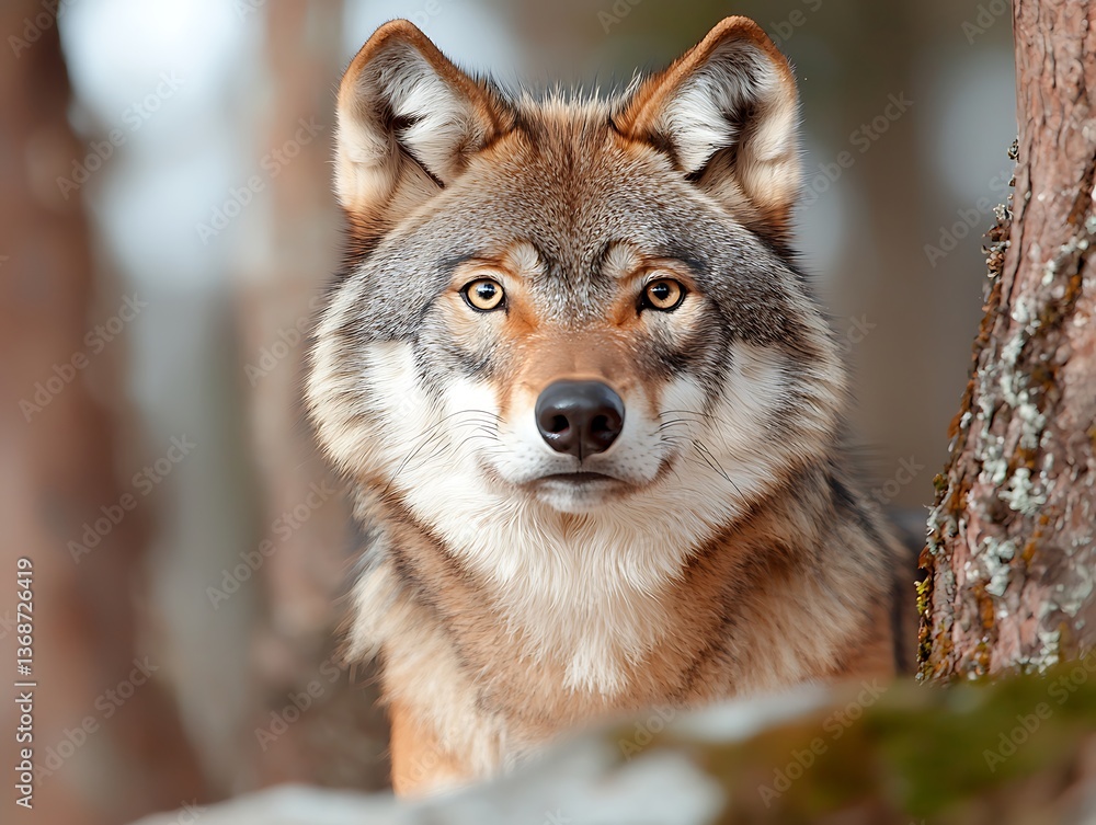 Fototapeta premium Wolf in Forest Portrait