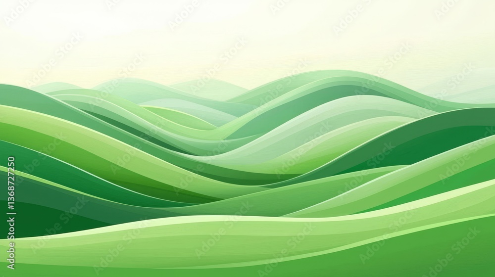 Calming artistic interpretation of nature’s green hills. Calming artistic interpretation of nature’s green hills.
