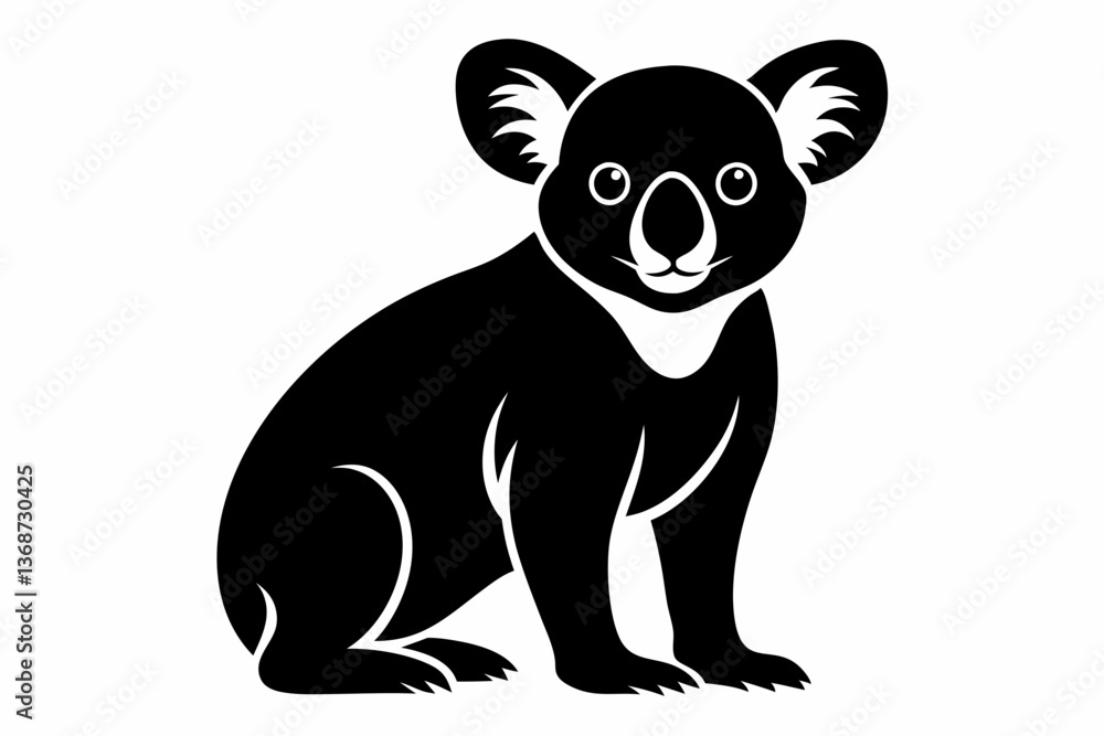 Fototapeta premium koala black silhouette vector