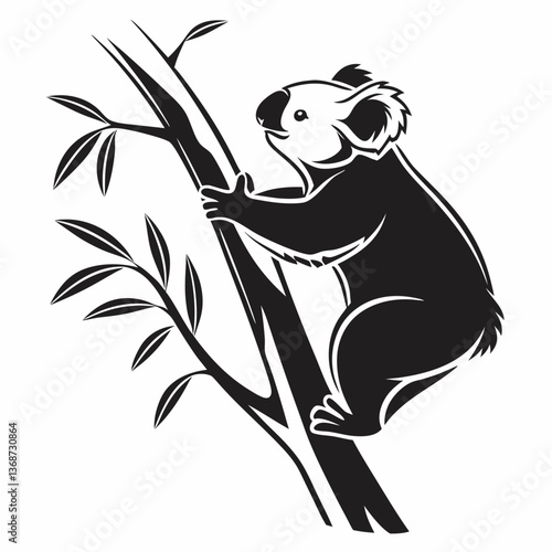 koala black silhouette vector