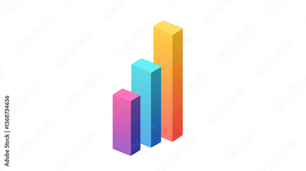 Colourful 3D business graph isolated on white background. Colourful 3D business graph isolated on white background.
