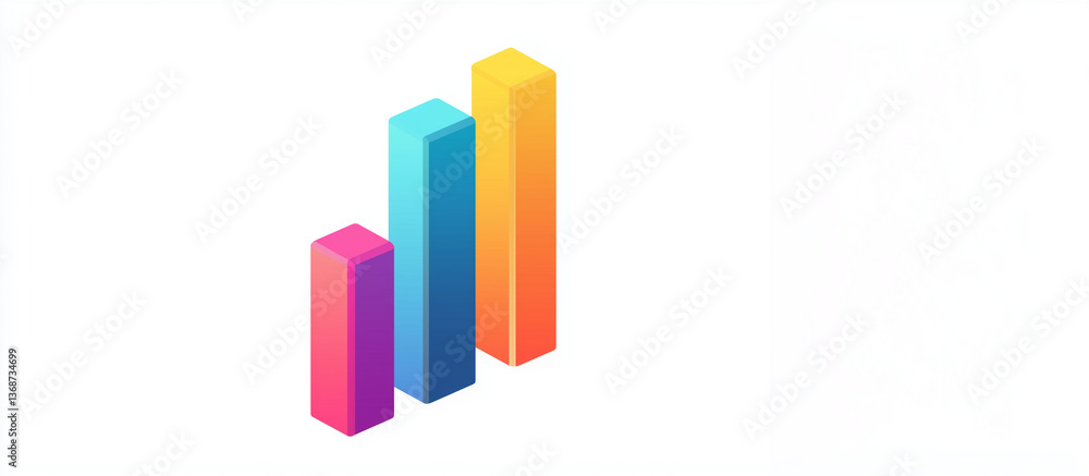 Colourful 3D business graph isolated on white background. Colourful 3D business graph isolated on white background.
