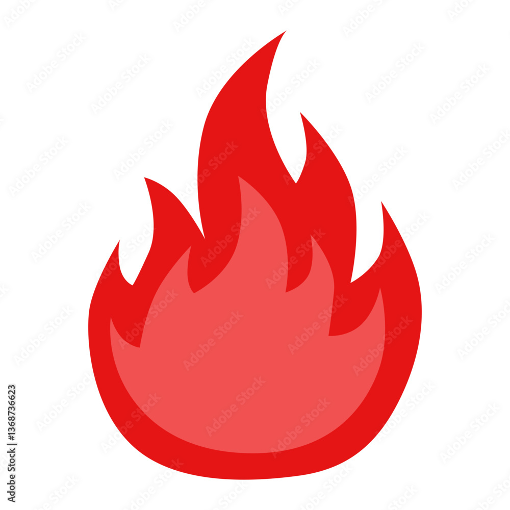 Flaming red fire icon for digital graphics and designs Flaming red fire icon for digital graphics and designs