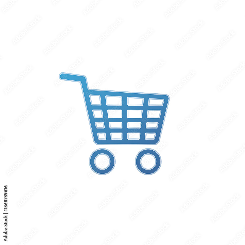 Stylized blue shopping cart icon with grid pattern two wheels symbolizing e commerce Isolated on white background Stylized blue shopping cart icon with grid pattern two wheels symbolizing e commerce Isolated on white background