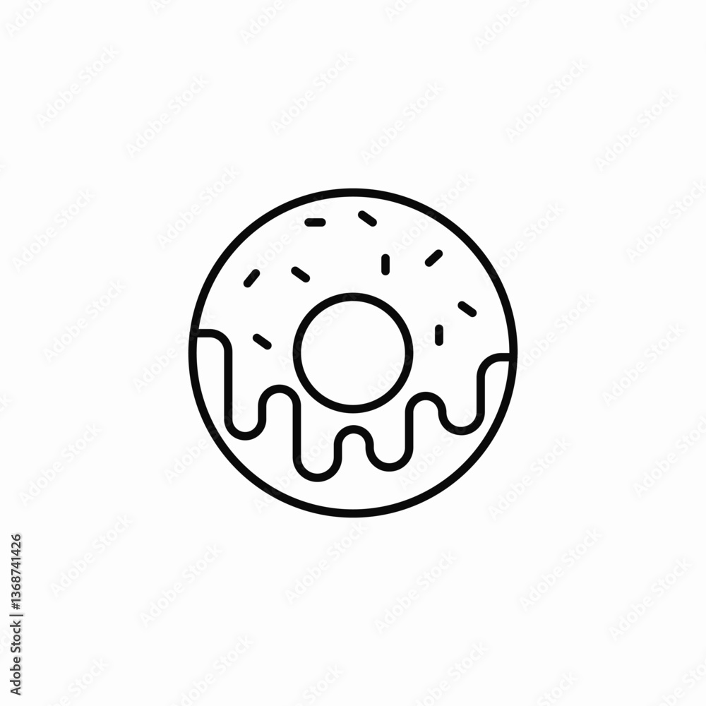 Fototapeta premium donut snack icon sign vector