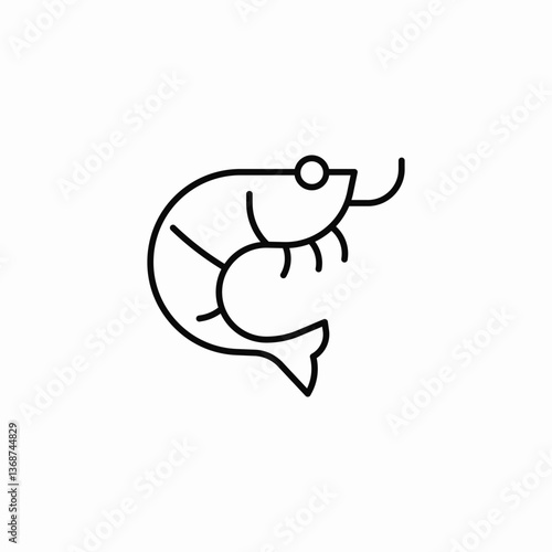 seafood shrimp icon sign vector