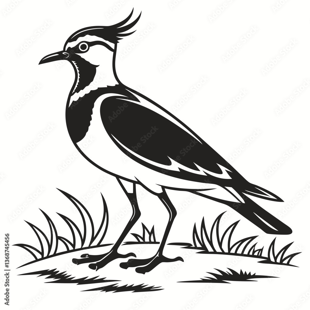 Obraz premium Lapwing silhouette icon vector